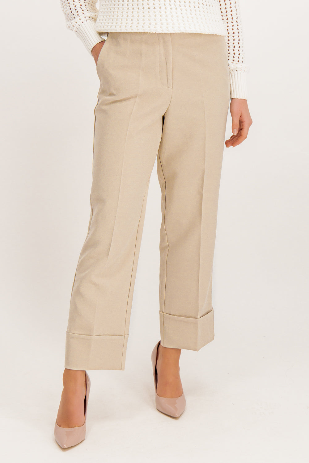 Lorna Taupe High Waisted Trousers