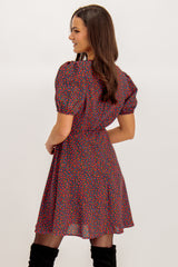 Michelle Red Floral Ditzy Print Dress