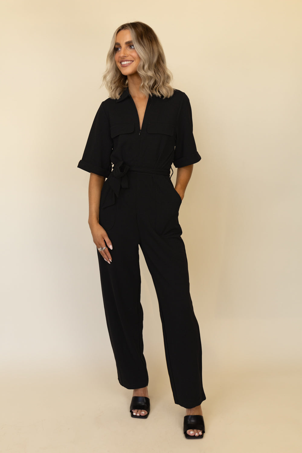 Geggo Black Utility Jumpsuit