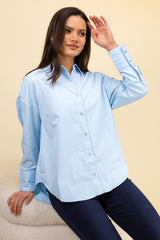 Oregon Cashmere Blue Oversized Shirt