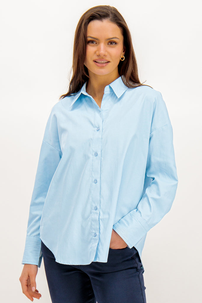 Oregon Cashmere Blue Oversized Shirt