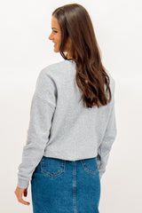 Marya Light Grey Oaklahoma Print Sweatshirt