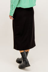 Josie High Waisted Slit Black Skirt