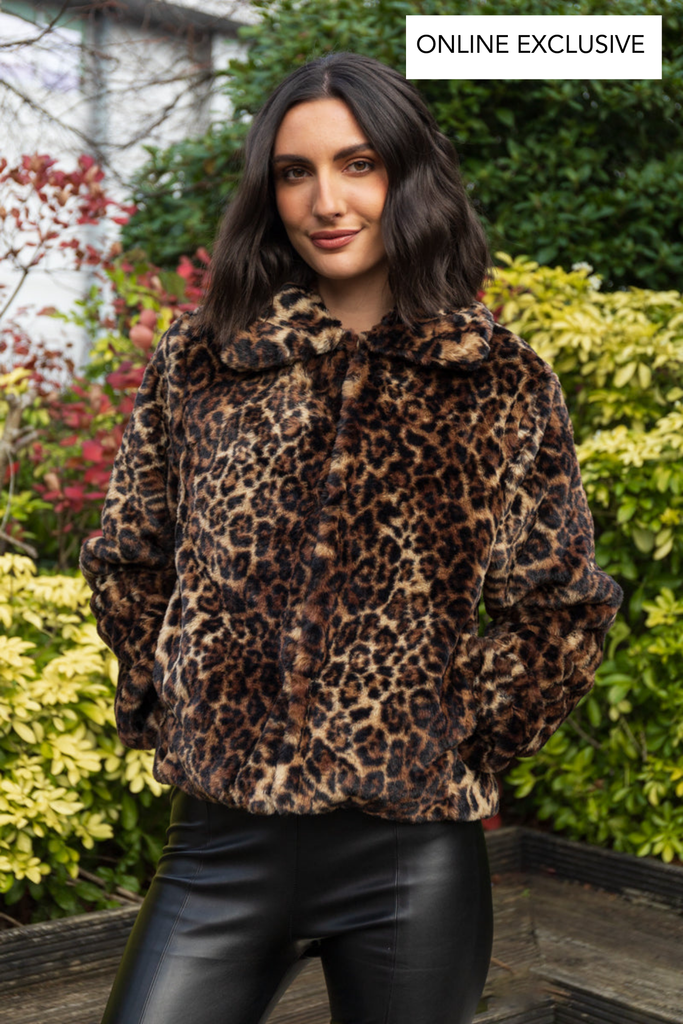 Eve Faux Fur Leopard Print Jacket