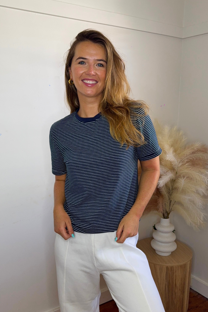 Lynn Navy & White Striped T-Shirt