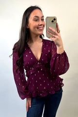 Tommi Purple Foil Top