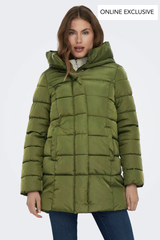 Lina Green Puffer Hooded Coat