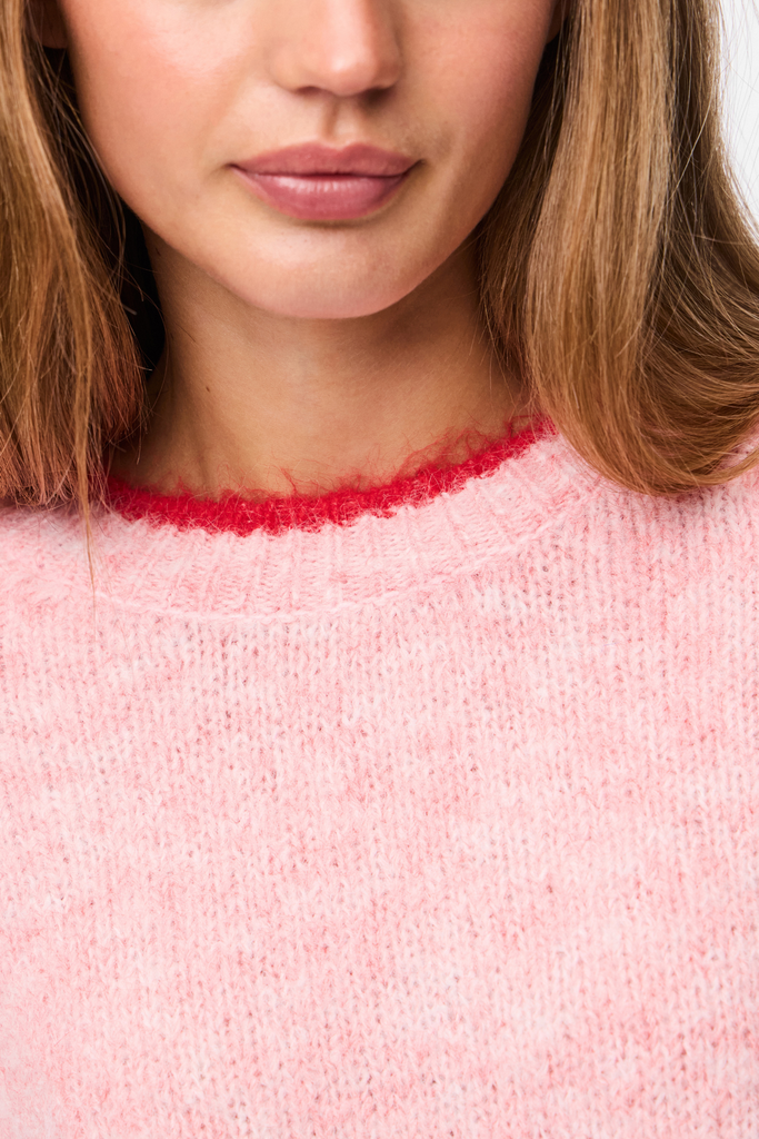 Ivy Contrast Pink & Red Knit
