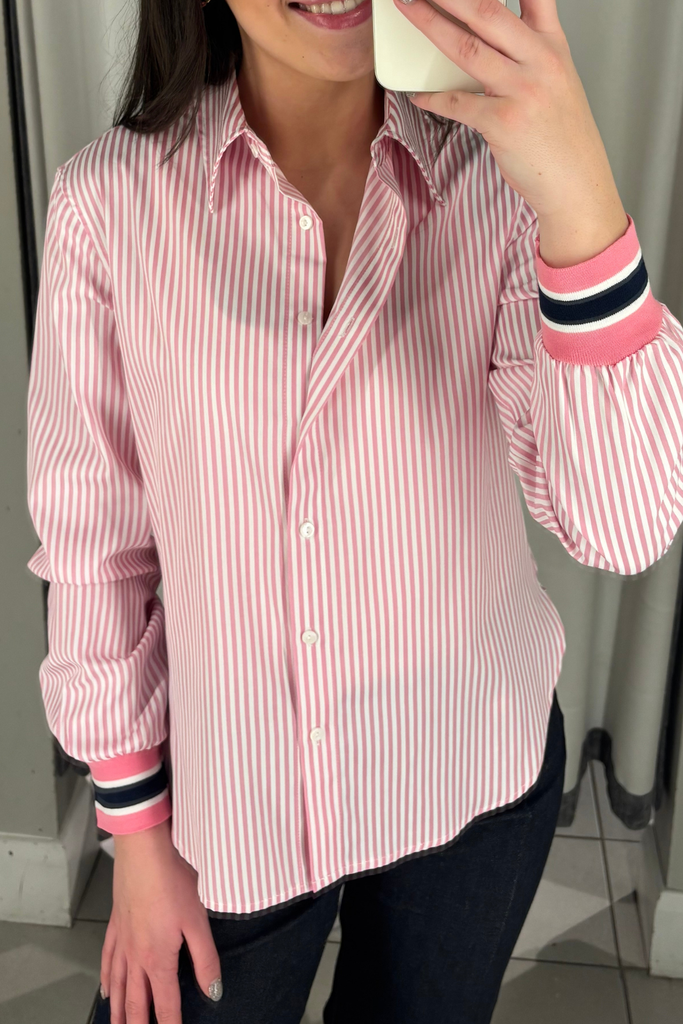 Leae Pink Striped Shirt