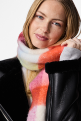 Jikka Pink Check Long Scarf