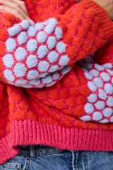 Janel Red Bubble Knit