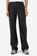 Yolanda Black Straight Leg Coated Jeans