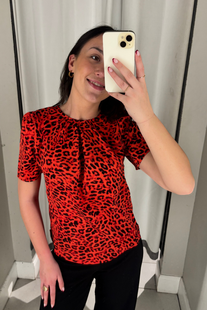 Jasmine Orange Leopard Print Top