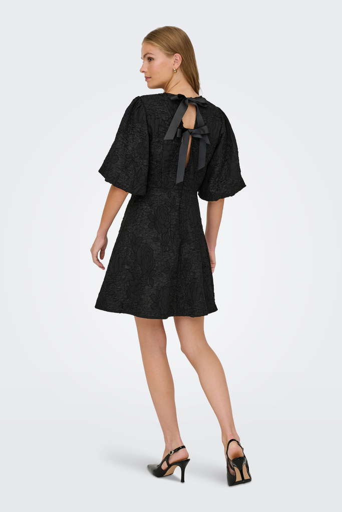 Dora Black Bow Tie Short Dress