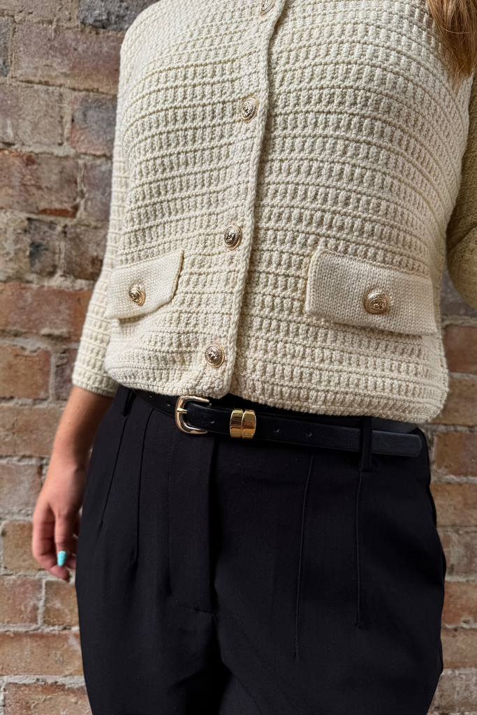 Izzy Black Belted Pant