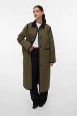 Emily Long Green Quilted Coat