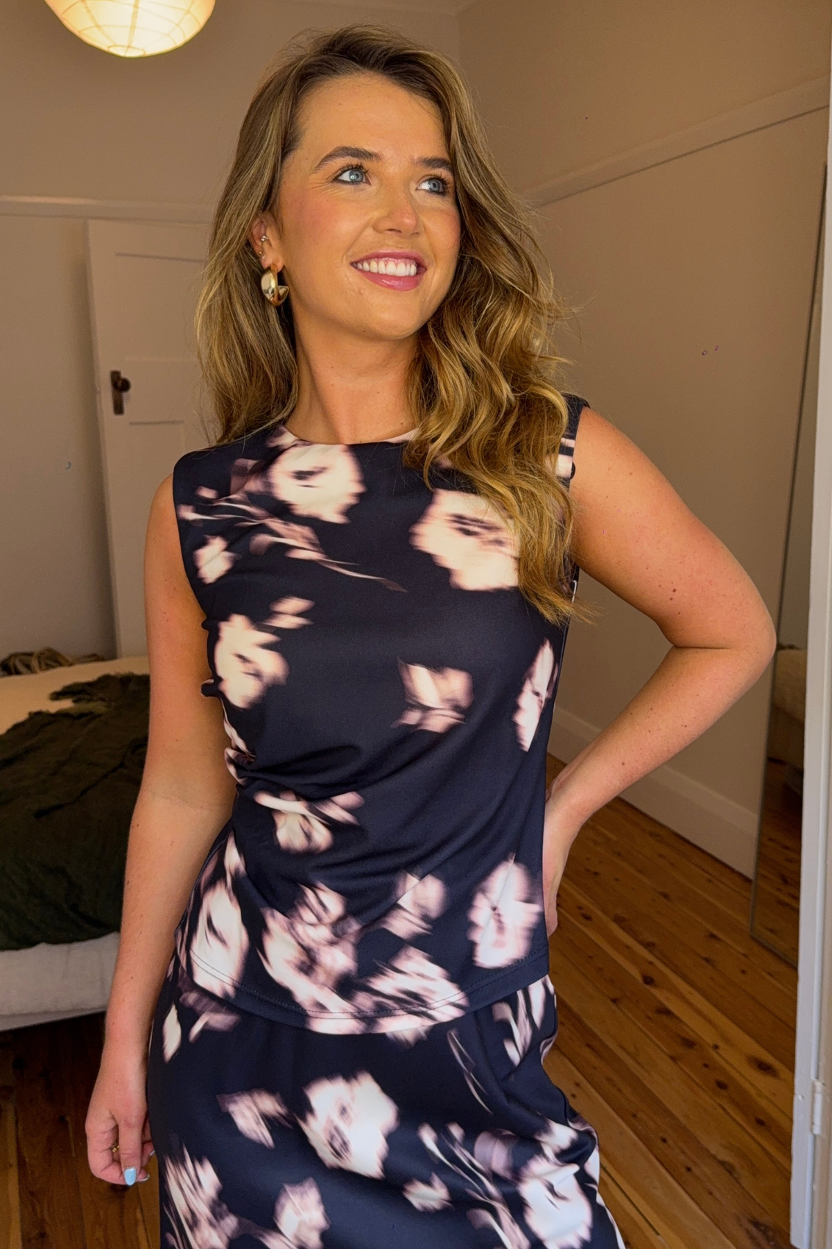 Renee Black Printed Top