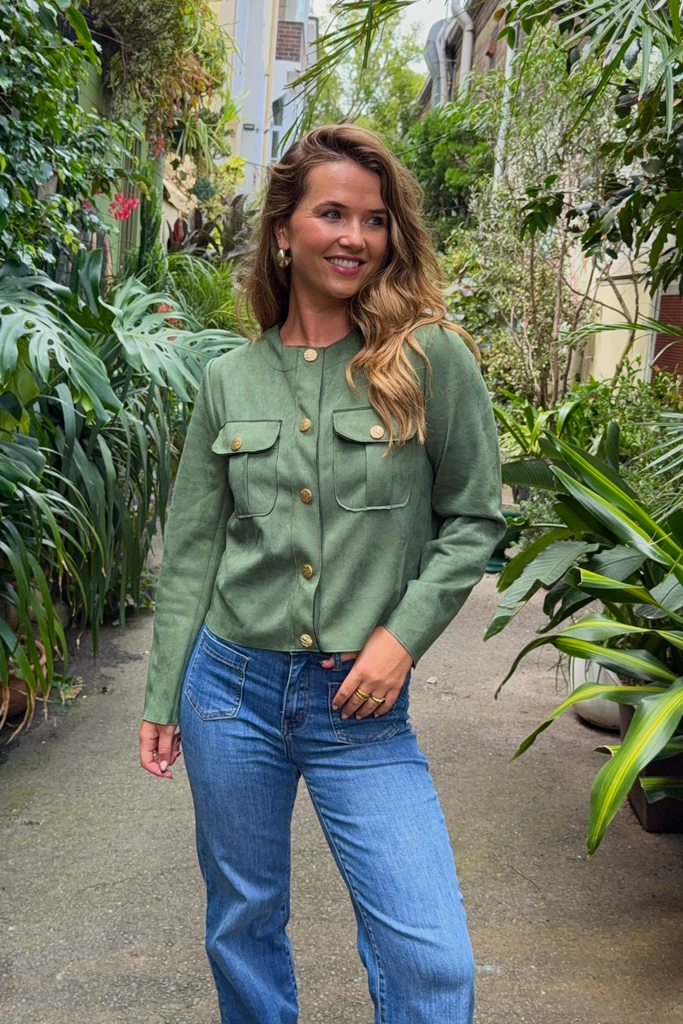 Aurora Green Suede Jacket