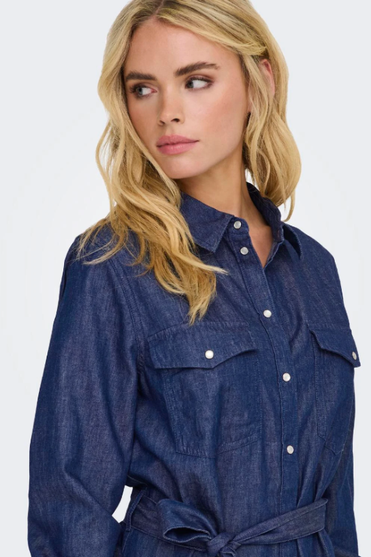 Kai Medium Blue Denim Shirt Dress