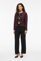 Otta Wine Bow Cardigan