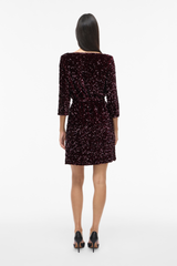 Faith Wine Sequins Short Dress