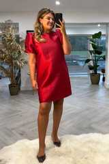 Shina Red Short Dress