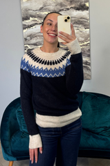 Simone Navy Printed Knit