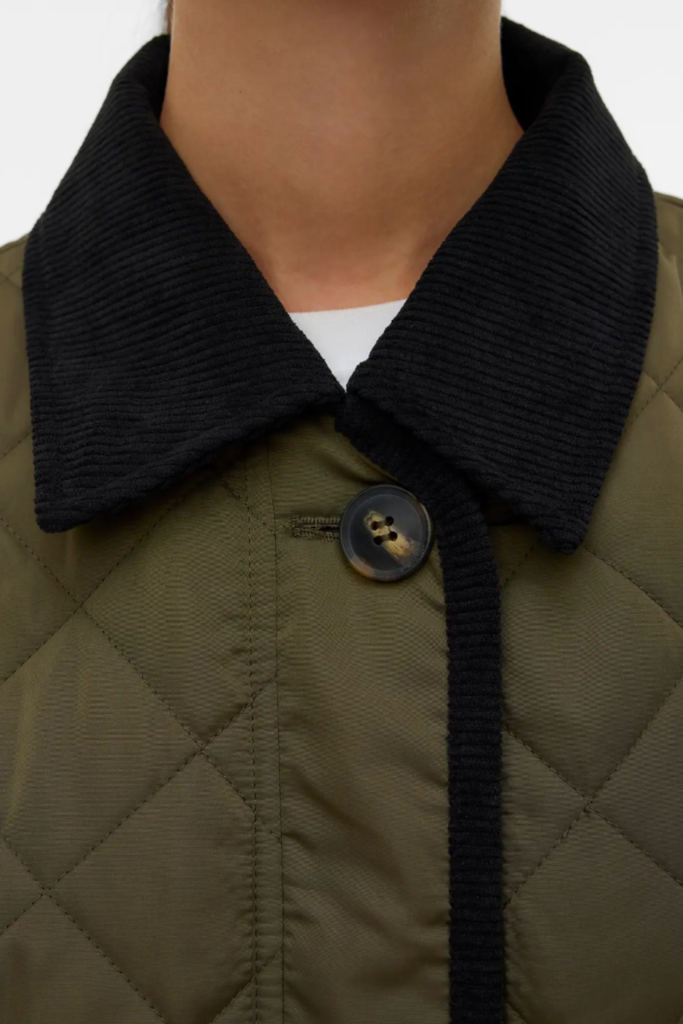 Emily Long Green Quilted Coat