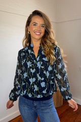 Whitney Navy & Blue Banded Top