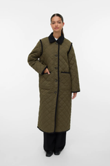 Emily Long Green Quilted Coat