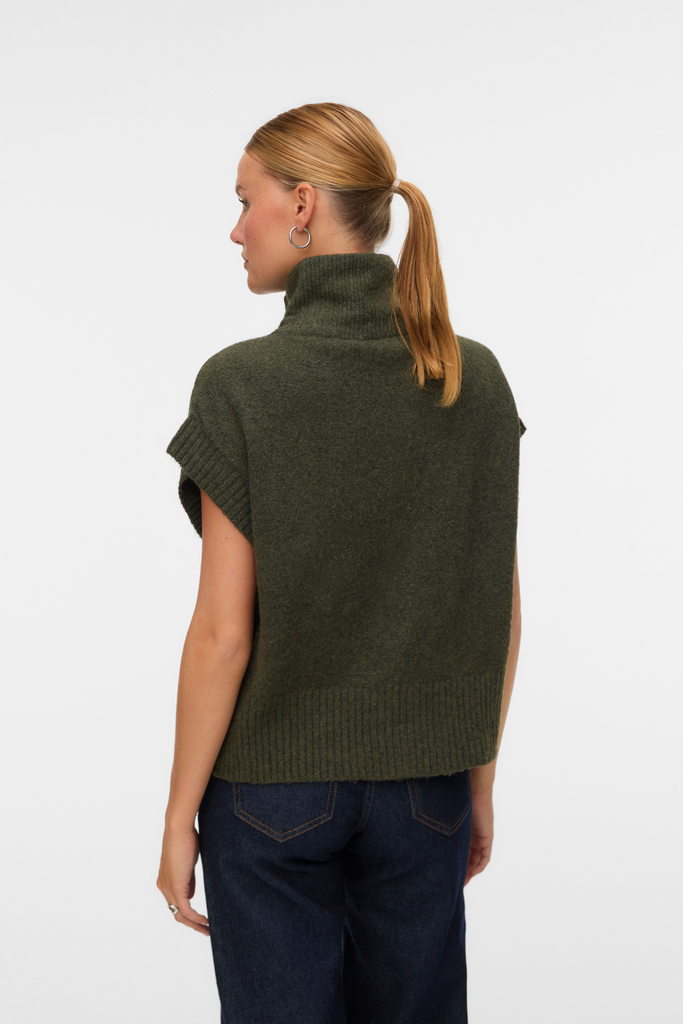 Bang Green Zipper Vest Knit