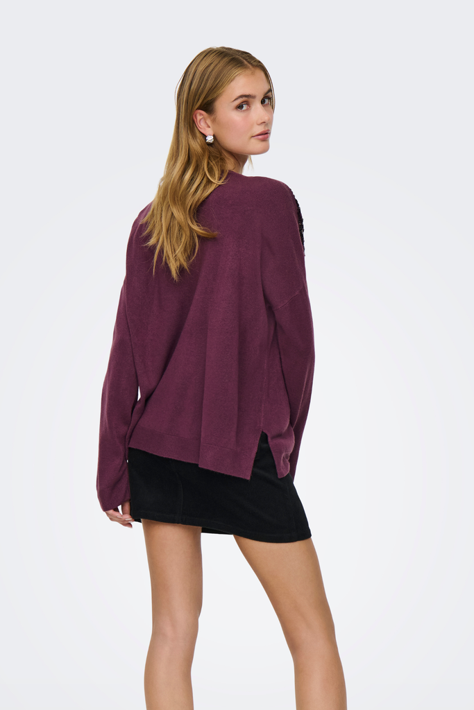 Starry Wine Sequins Knit