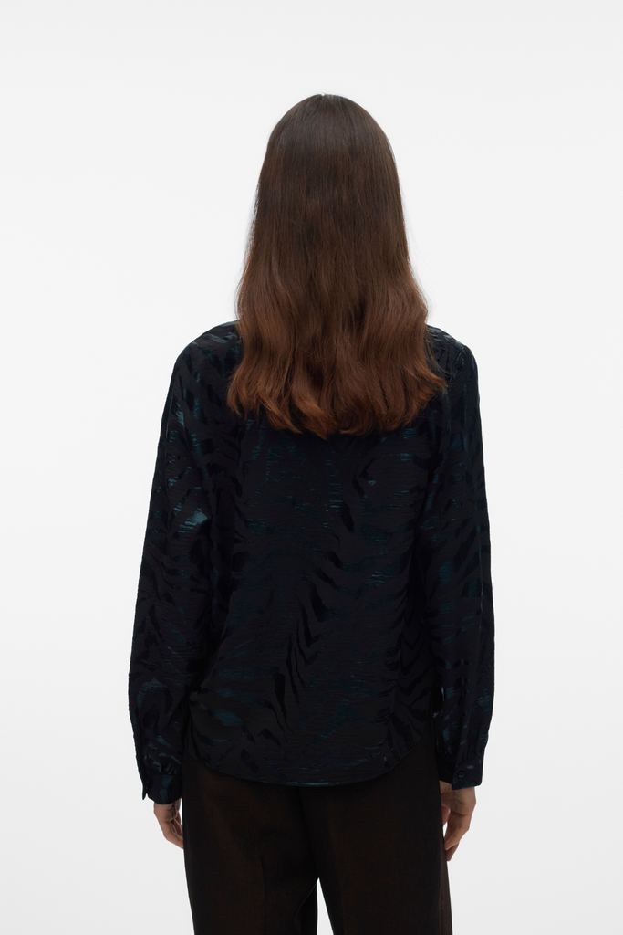 Carla Zebra Foil Black Shirt