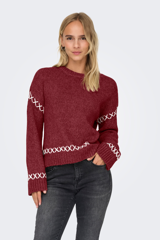 Amanda Wine Detailed Knit