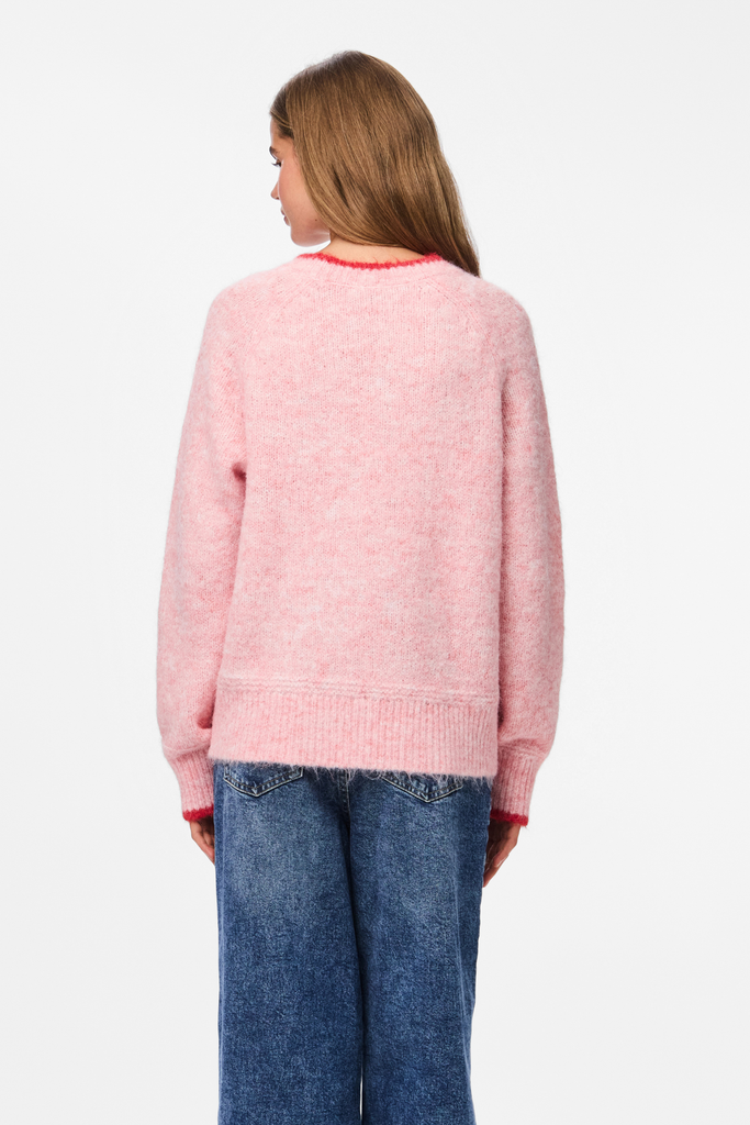 Ivy Contrast Pink & Red Knit