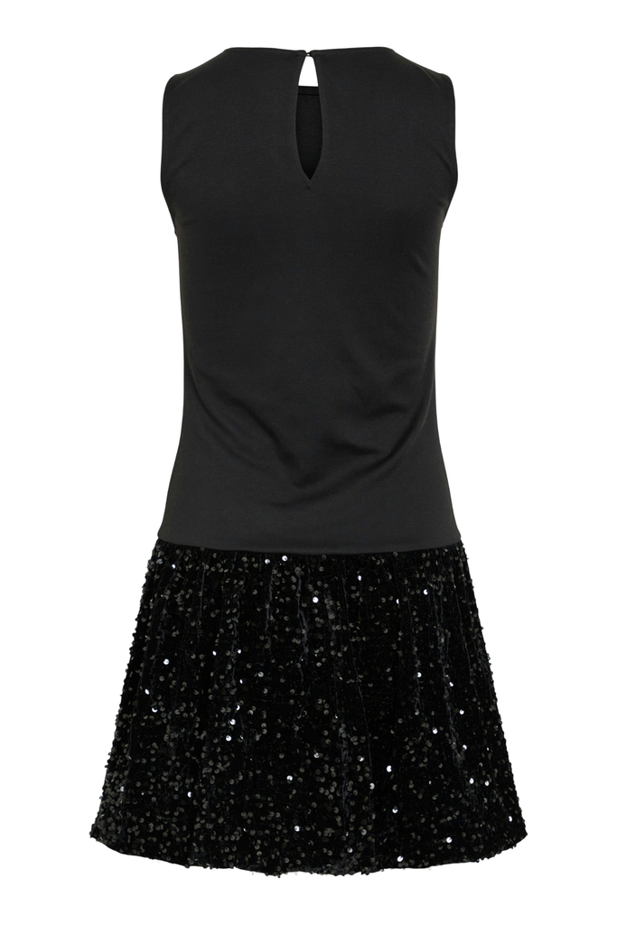 Believe Black Mini Sequins Dress