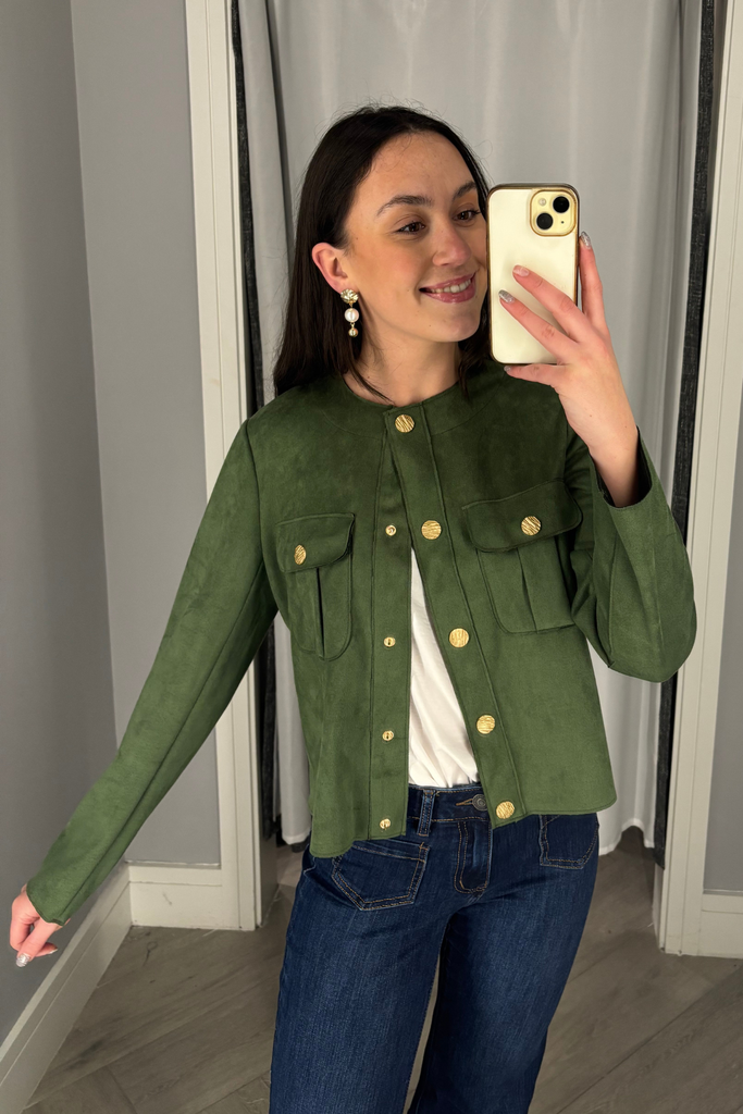 Aurora Green Suede Jacket