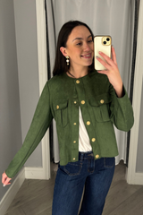 Aurora Green Suede Jacket