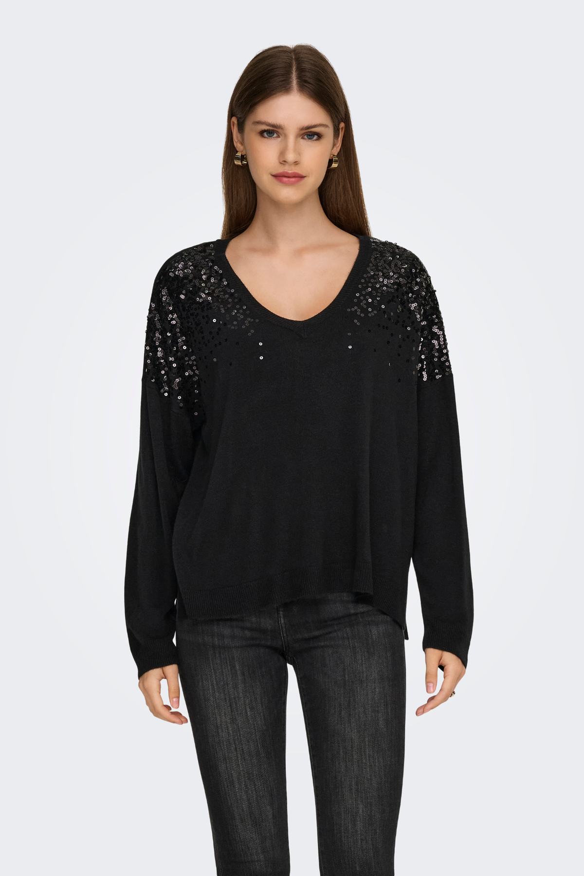 Starry Black Sequins Knit