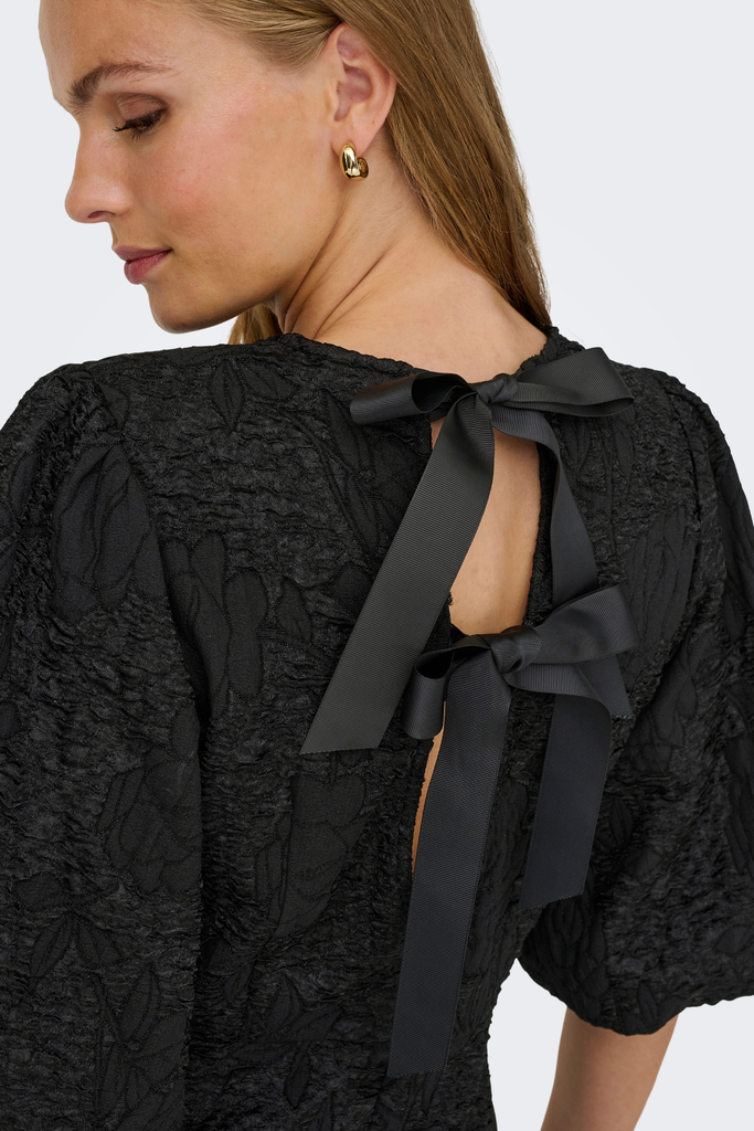 Dora Black Bow Tie Short Dress