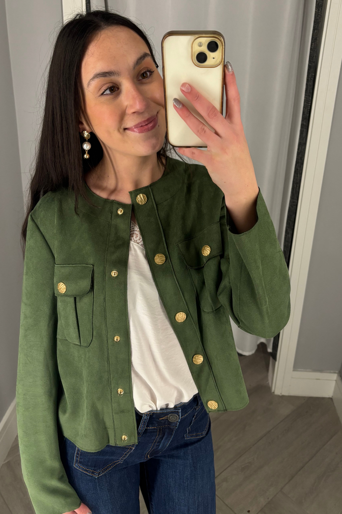 Aurora Green Suede Jacket