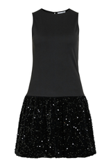Believe Black Mini Sequins Dress
