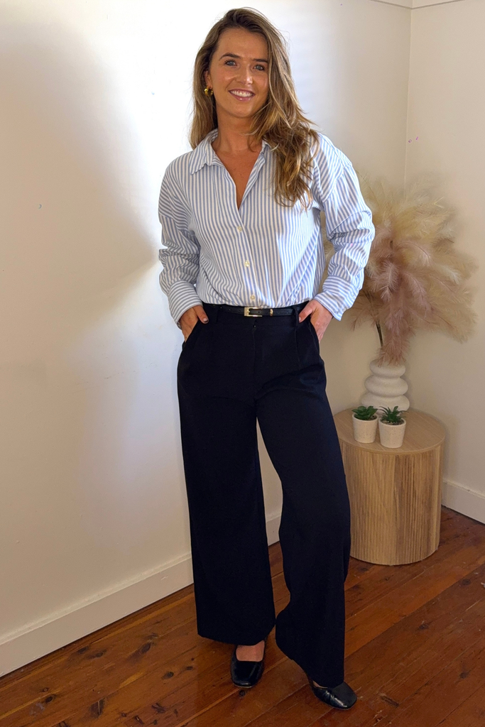 Karen Black Belted Pants