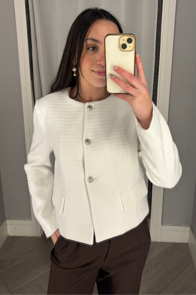 Albie White Boucle Jacket