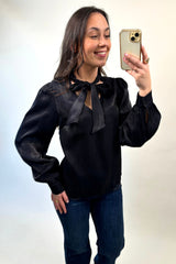 Essa Black Lurex Top