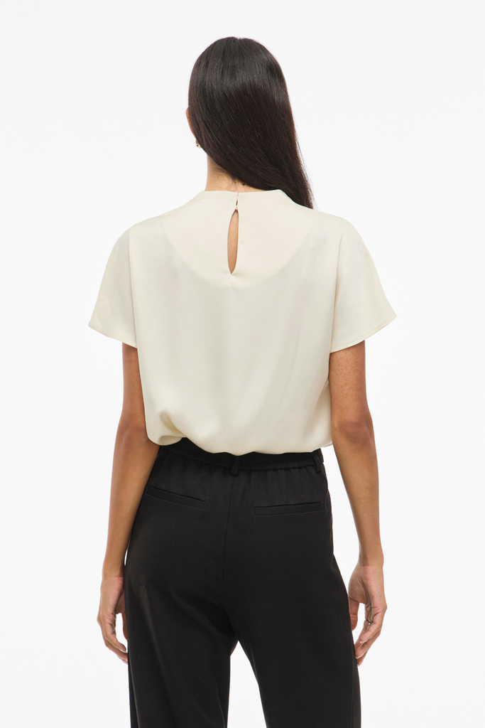 Elmina Cream Funnel Neck Top