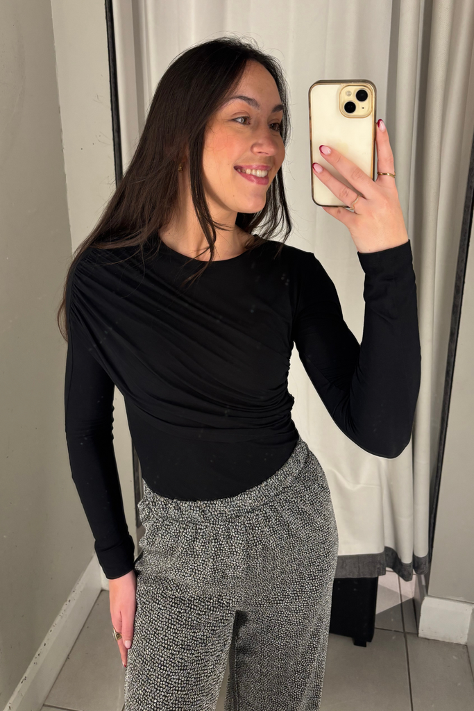 Sempa Black Crew Neck Top