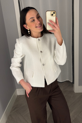 Albie White Boucle Jacket