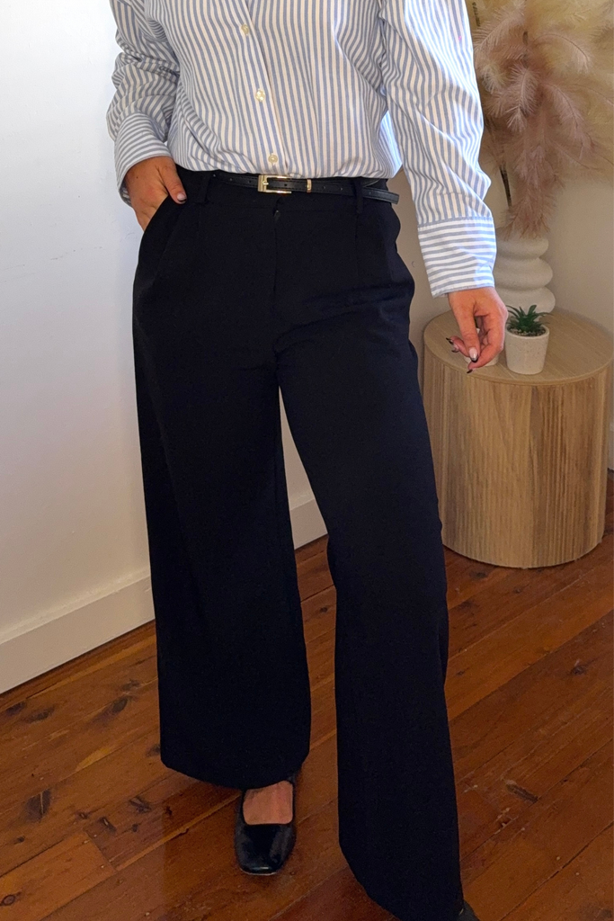Karen Black Belted Pants