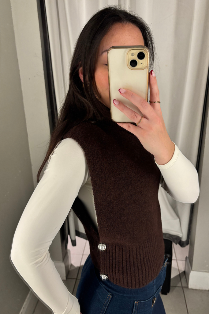 Lyla Brown HIgh Neck Knit